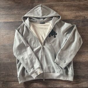 Chrome Hearts Gray Zip-Up Men's Sweater